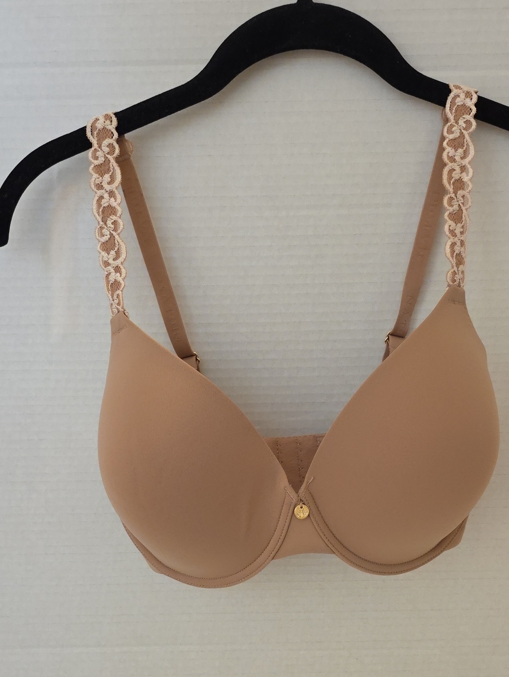Natori NWOT Women's Tan Pure Luxe Lace Straps T-Shirt Underwire Bra 30G & 38DDD
